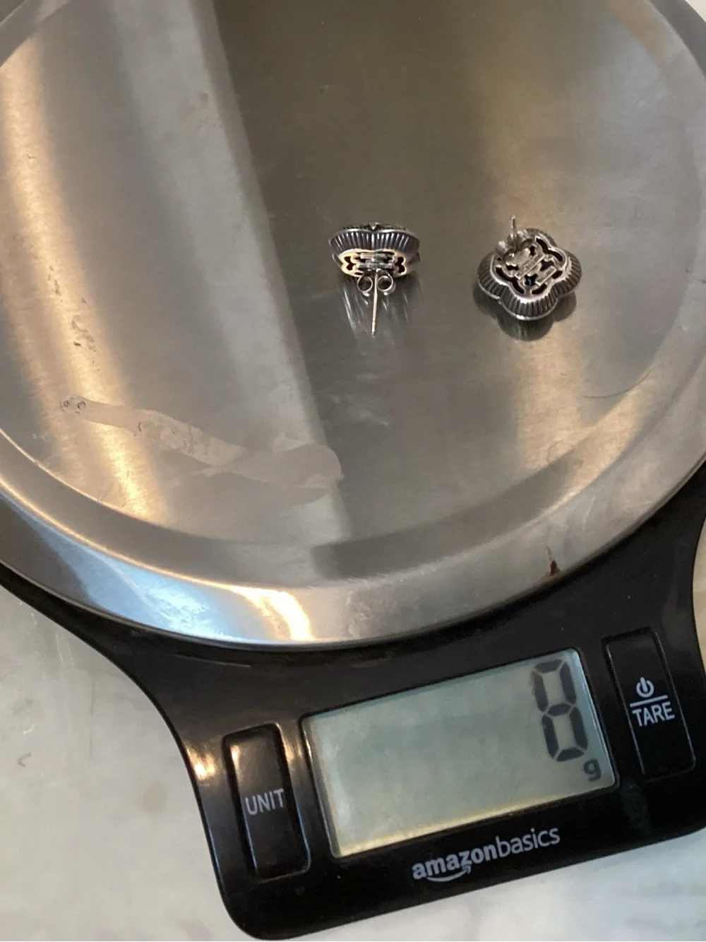 Sterling gold post black stone earrings
